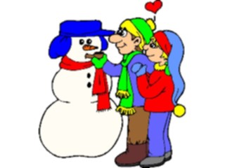 Sticker Custom Preview Image #072507 Holidays Christmas Winter Holiday Fun Snowman Couple