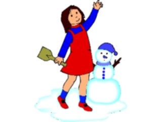 Sticker Custom Preview Image #072519 Holidays Christmas Winter Holiday Fun Snowman Girl2