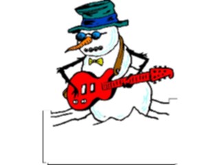 Sticker Custom Preview Image #072522 Holidays Christmas Winter Holiday Fun Snowman Guitar