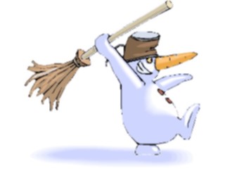 Sticker Custom Preview Image #072542 Holidays Christmas Winter Holiday Fun Snowmanwith Broom