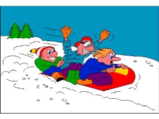 Sticker Custom Preview Image #072556 Holidays Christmas Winter Holiday Fun Toboggan Ride1