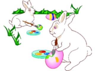 Sticker Custom Preview Image #072584 Holidays Easter Bunnies Painting Eggs