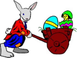 Sticker Custom Preview Image #072617 Holidays Easter Bunny Cart