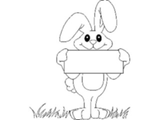 Sticker Custom Preview Image #072644 Holidays Easter Bunny Holding Banner