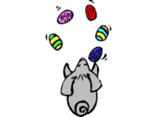 Sticker Custom Preview Image #072655 Holidays Easter Bunny Juggling Eggs