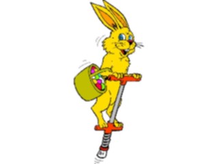 Sticker Custom Preview Image #072660 Holidays Easter Bunnyon Pogo Stick