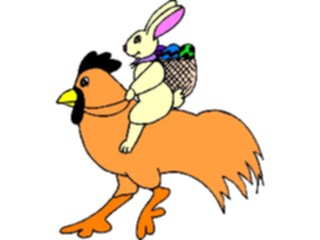 Sticker Custom Preview Image #072673 Holidays Easter Bunny Riding Hen