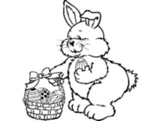 Sticker Custom Preview Image #072686 Holidays Easter Bunnywith Basket01