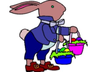 Sticker Custom Preview Image #072700 Holidays Easter Bunnywith Baskets