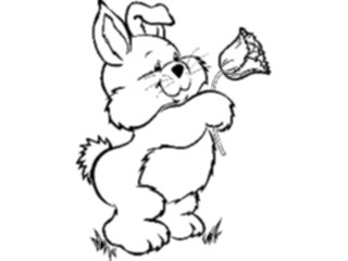 Sticker Custom Preview Image #072715 Holidays Easter Bunnywith Flower