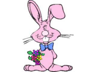 Sticker Custom Preview Image #072716 Holidays Easter Bunnywith Flowers