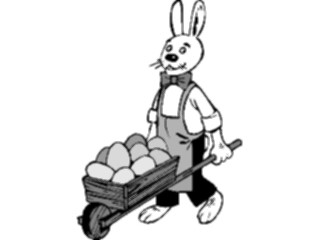 Sticker Custom Preview Image #072720 Holidays Easter Bunnywith Wheelbarrow