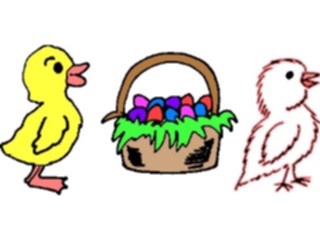 Sticker Custom Preview Image #072729 Holidays Easter Chicks Easter Basket