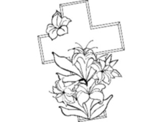 Sticker Custom Preview Image #072741 Holidays Easter Cross Lilies1