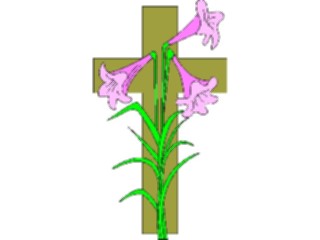 Sticker Custom Preview Image #072742 Holidays Easter Cross Lilies2