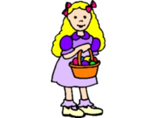 Sticker Custom Preview Image #072899 Holidays Easter Girl Easter Basket