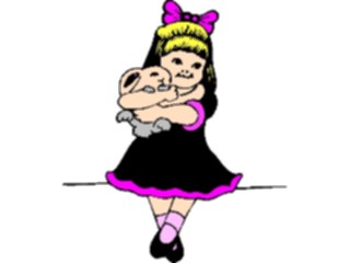 Sticker Custom Preview Image #072900 Holidays Easter Girl Holding Bunny1