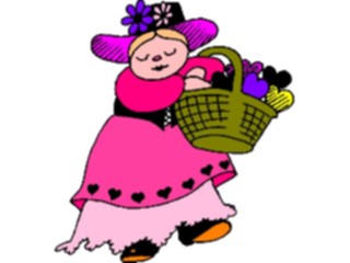 Sticker Custom Preview Image #072929 Holidays Easter Woman Easter Basket