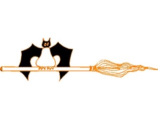 Sticker Custom Preview Image #072993 Holidays Halloween Bat Broom2