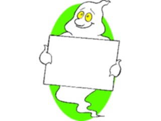 Sticker Custom Preview Image #073426 Holidays Halloween Ghostwith Sign