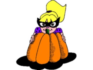 Sticker Custom Preview Image #073440 Holidays Halloween Girl Pumpkin2