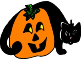 Sticker Custom Preview Image #073875 Holidays Halloween Pumpkin Cat1