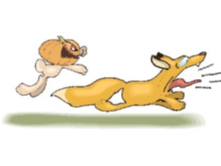 Sticker Custom Preview Image #073882 Holidays Halloween Pumpkin Chasing Dog