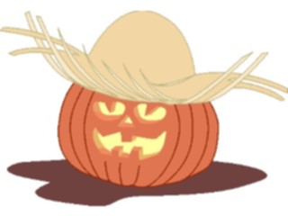 Sticker Custom Preview Image #073897 Holidays Halloween Pumpkinin Straw Hat