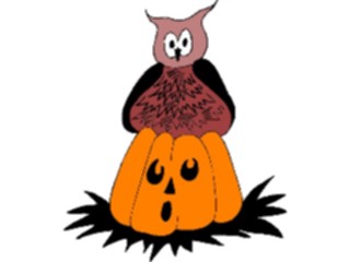 Sticker Custom Preview Image #073904 Holidays Halloween Pumpkin Owl