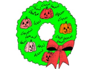 Sticker Custom Preview Image #073912 Holidays Halloween Pumpkin Wreath