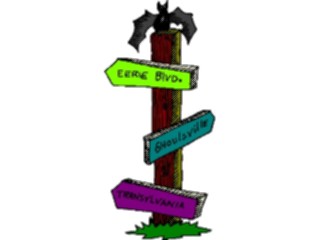 Sticker Custom Preview Image #073950 Holidays Halloween Sign Post