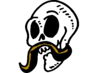 Sticker Custom Preview Image #074074 Holidays Halloween Skullwith Mustache