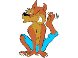 Sticker Custom Preview Image #074178 Holidays Halloween Werewolf Scratching