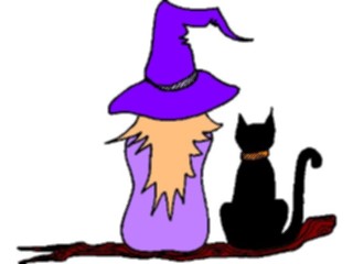Sticker Custom Preview Image #074196 Holidays Halloween Witch Cat1
