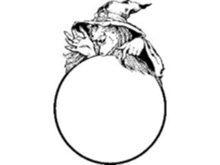 Sticker Custom Preview Image #074203 Holidays Halloween Witch Crystal Ball Frame