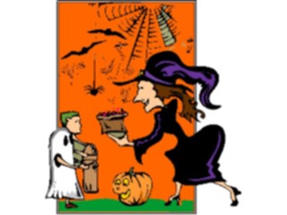 Sticker Custom Preview Image #074272 Holidays Halloween Witchwith Candy