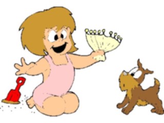 Sticker Custom Preview Image #074343 Holidays Hanukkah Girlwith Menorah Shell