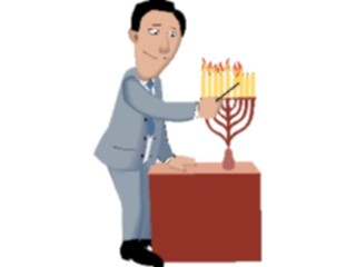 Sticker Custom Preview Image #074365 Holidays Hanukkah Lighting Menorah