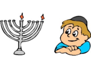 Sticker Custom Preview Image #074379 Holidays Hanukkah Menorah Boy1