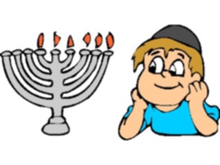 Sticker Custom Preview Image #074383 Holidays Hanukkah Menorah Boy5