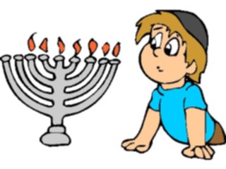 Sticker Custom Preview Image #074384 Holidays Hanukkah Menorah Boy6