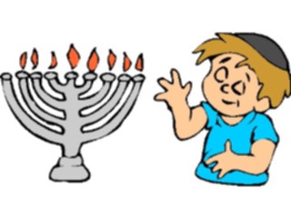 Sticker Custom Preview Image #074385 Holidays Hanukkah Menorah Boy7