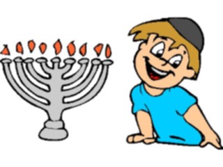 Sticker Custom Preview Image #074386 Holidays Hanukkah Menorah Boy8