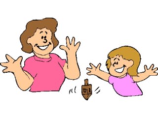 Sticker Custom Preview Image #074391 Holidays Hanukkah Playingwith Dreidel1