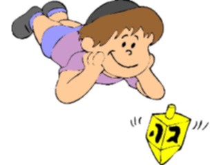 Sticker Custom Preview Image #074392 Holidays Hanukkah Playingwith Dreidel2