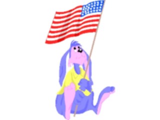 Sticker Custom Preview Image #074551 Holidays Independence Day Rabbitwith Flag