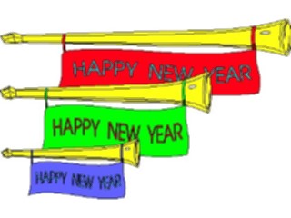 Sticker Custom Preview Image #074824 Holidays New Years Day New Year Trumpets