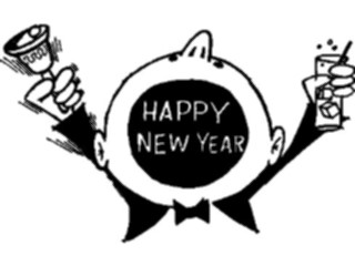 Sticker Custom Preview Image #074838 Holidays New Years Day Screaming Happy New Year