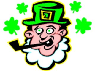 Sticker Custom Preview Image #075048 Holidays St Patricks Day Leprechaun Smoking Pipe