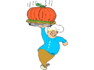 Sticker Custom Preview Image #075205 Holidays Thanksgiving Chef Baked Pumpkin